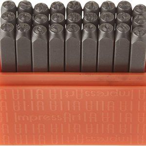 ImpressArt SCE1215-3mm Basic Bridgette Letter Stamps Uppercase and Hammer